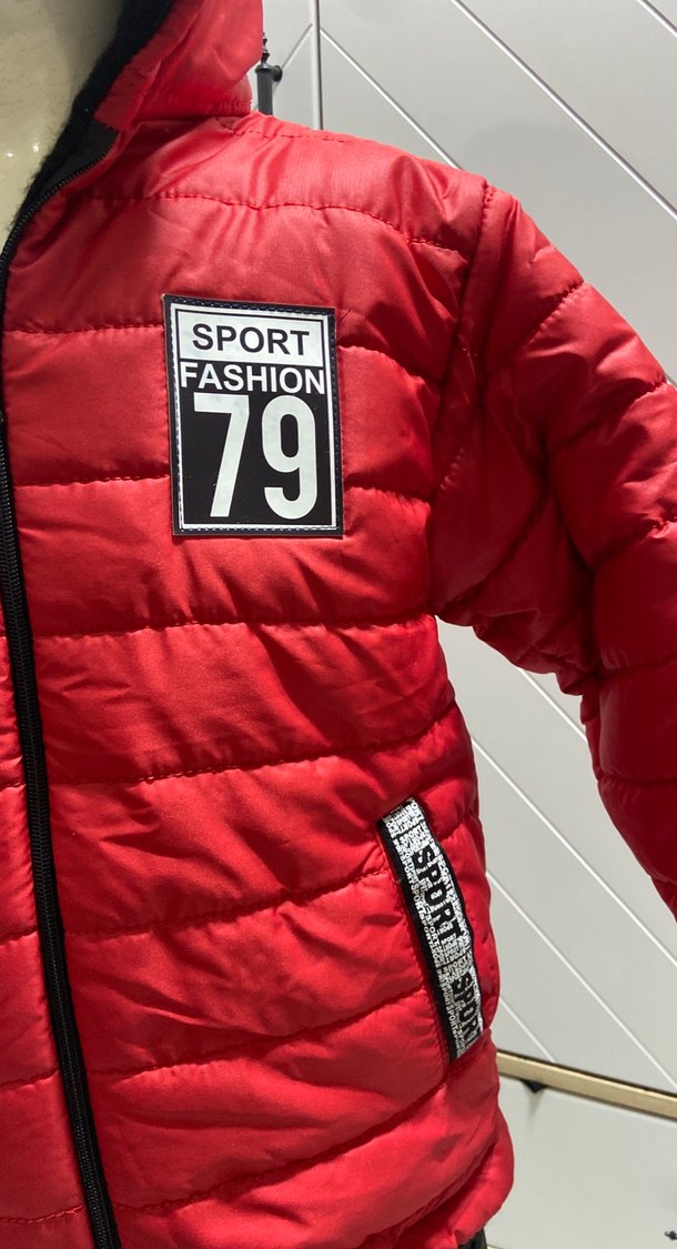 Kırmızı Fermuarlı içi polarlı Erkek Çocuk Mont - Görsel 2