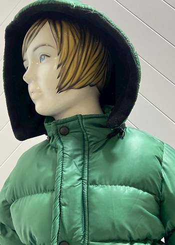 Fermuarlı Yüksek Yakalı Yeşil Erkek şişme mont - Görsel 3