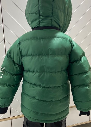 Fermuarlı Yüksek Yakalı Yeşil Erkek şişme mont - Görsel 5