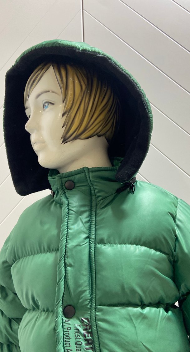 Fermuarlı Yüksek Yakalı Yeşil Erkek şişme mont - Görsel 3