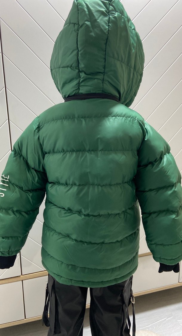 Fermuarlı Yüksek Yakalı Yeşil Erkek şişme mont - Görsel 5