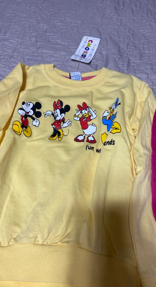 Renkli Kız Çocuk Sweatshirtleri, Uzun Kollu, Baskılı 4lü fiyat - Görsel 3