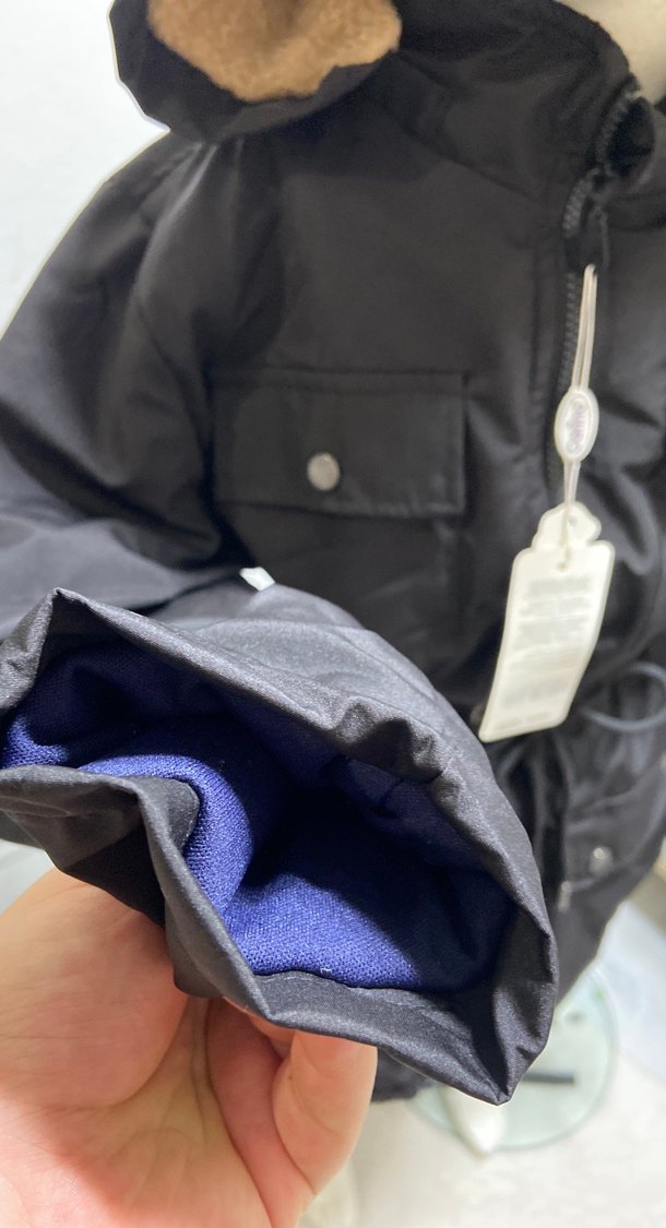 Beli büzgülü Siyah uzun Kız çocuk Mont - Görsel 4