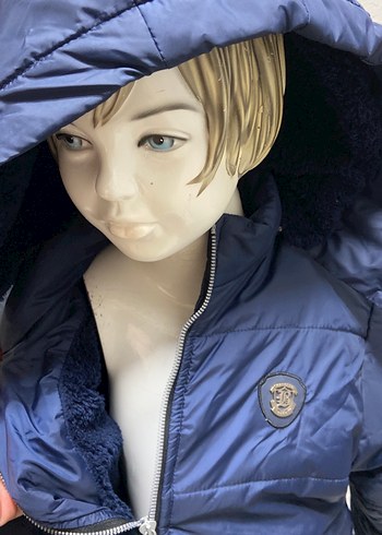 Parlak Mavi Nakışlı şişme Erkek Çocuk Montu - Görsel 4