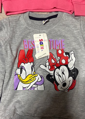 Kız Çocuk Uzun Kollu Renkli Baskılı Sweatshirt 4lü fiyat - Görsel 2