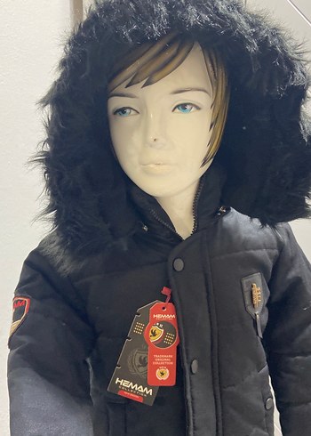 Siyah Kürklü Erkek Çocuk Mont - Görsel 3