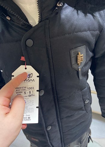 Siyah Kürklü Erkek Çocuk Mont - Görsel 5