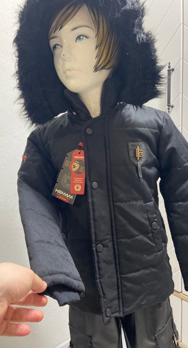 Siyah Kürklü Erkek Çocuk Mont - Görsel 2