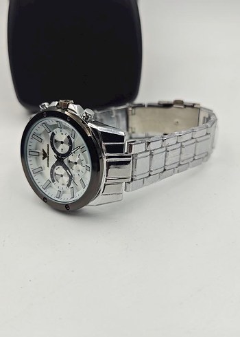 Armani Gri Metal Kordonlu Beyaz Erkek Kol Saati