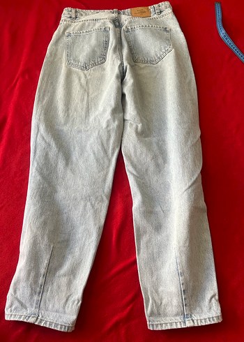 Stradivarius Gri Düz Kesim Kadın mom Denim Jean