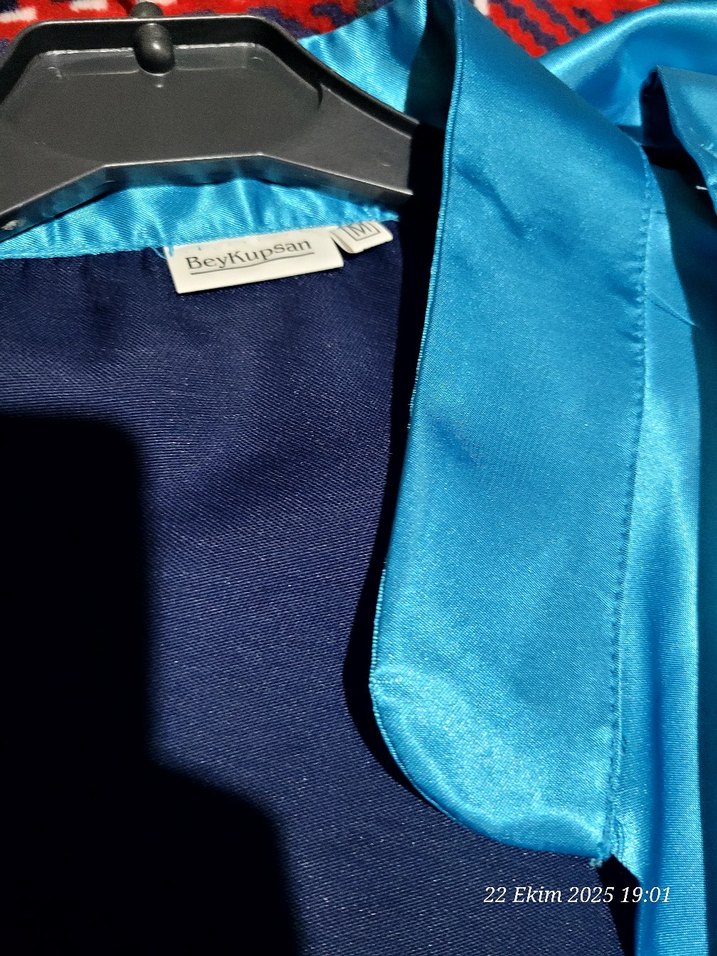 Kadın Mavi Uzun Kol Mezuniyet Elbisesi - Görsel 3