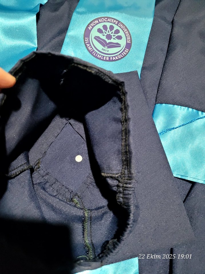 Kadın Mavi Uzun Kol Mezuniyet Elbisesi - Görsel 5