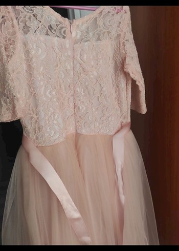 Dantel Detaylı Pembe Kız Elbisesi - Görsel 3