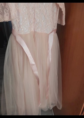 Dantel Detaylı Pembe Kız Elbisesi - Görsel 4