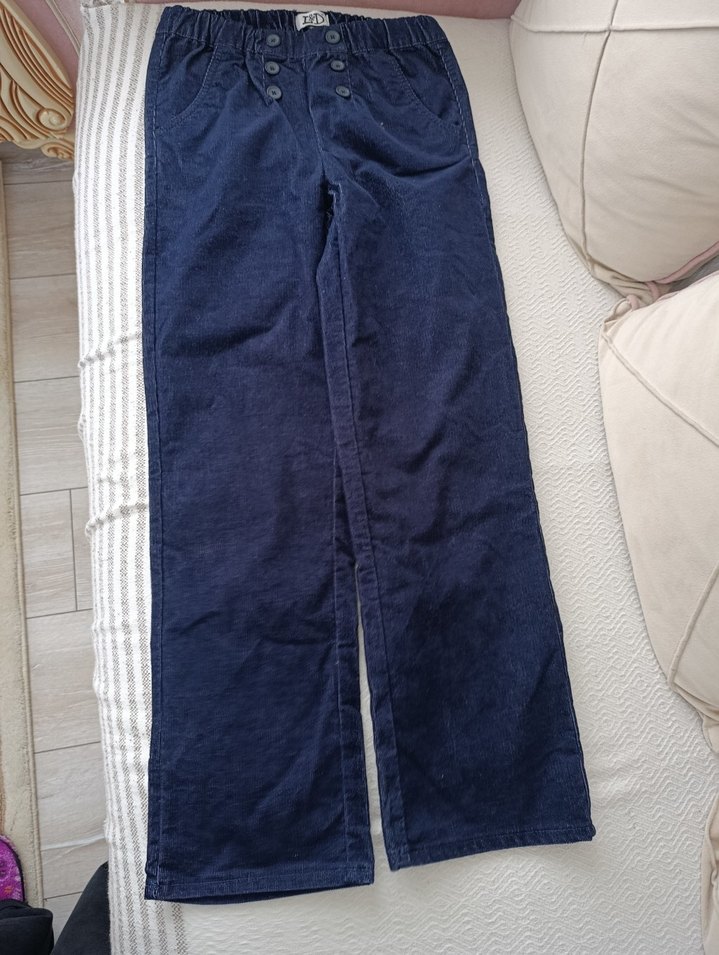 Lacivert Düğmeli Çocuk Pantolon - Görsel 4