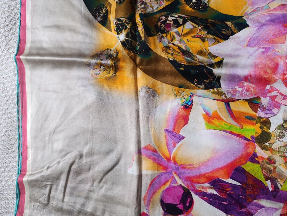 Aker Çok Renkli İpek Kadın Şal - Görsel 4