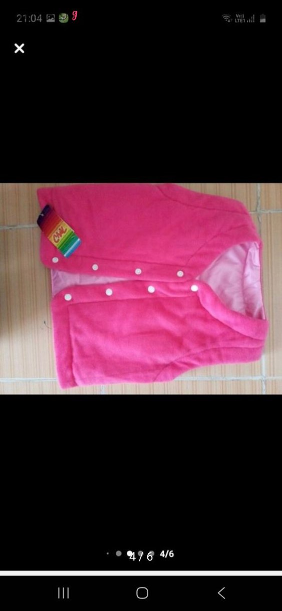 Kız Çocuk Pembe Düğmeli Yelek - Görsel 4