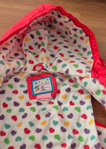 Kız Çocuk Kırmızı Fermuarlı Kapüşonlu Yelek - Görsel 4