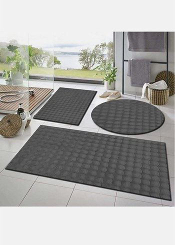 Banyo Paspası Koyu Gri 3 lü Halı