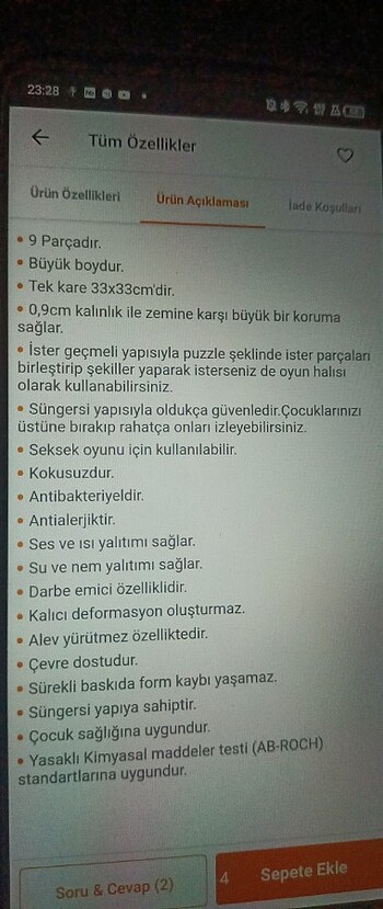 Beden Renk Puzzle halı