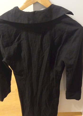 Siyah V Yaka Kadın Mini elbise - Görsel 3