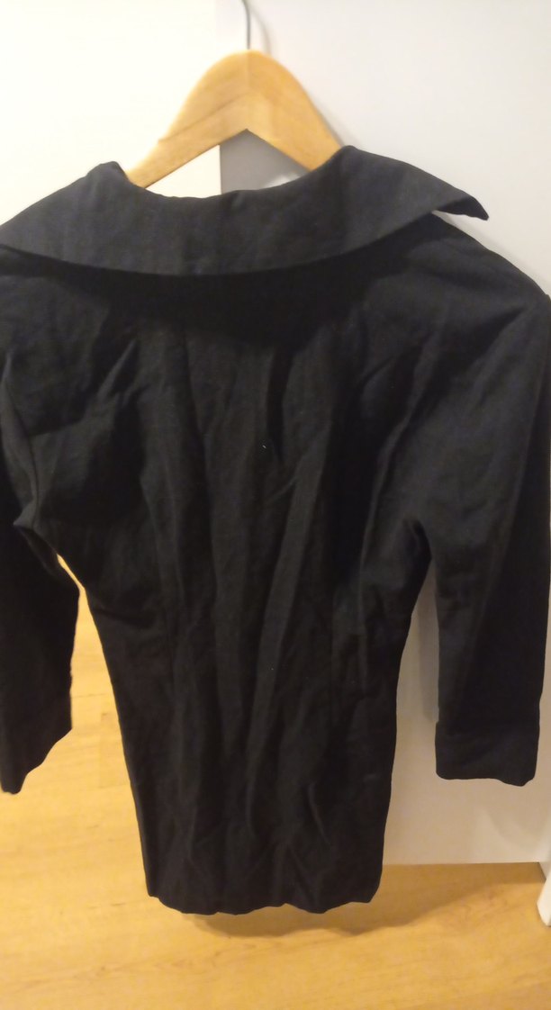 Siyah V Yaka Kadın Mini elbise - Görsel 3