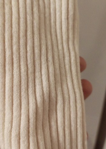 Bej V Yaka Kadın Triko Kazak - Görsel 3