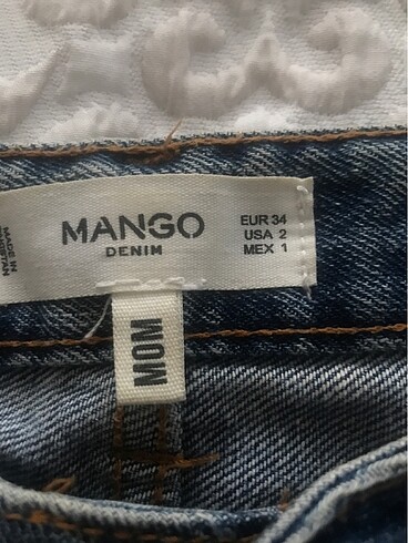 34 Beden mavi Renk Mango mom pantalon