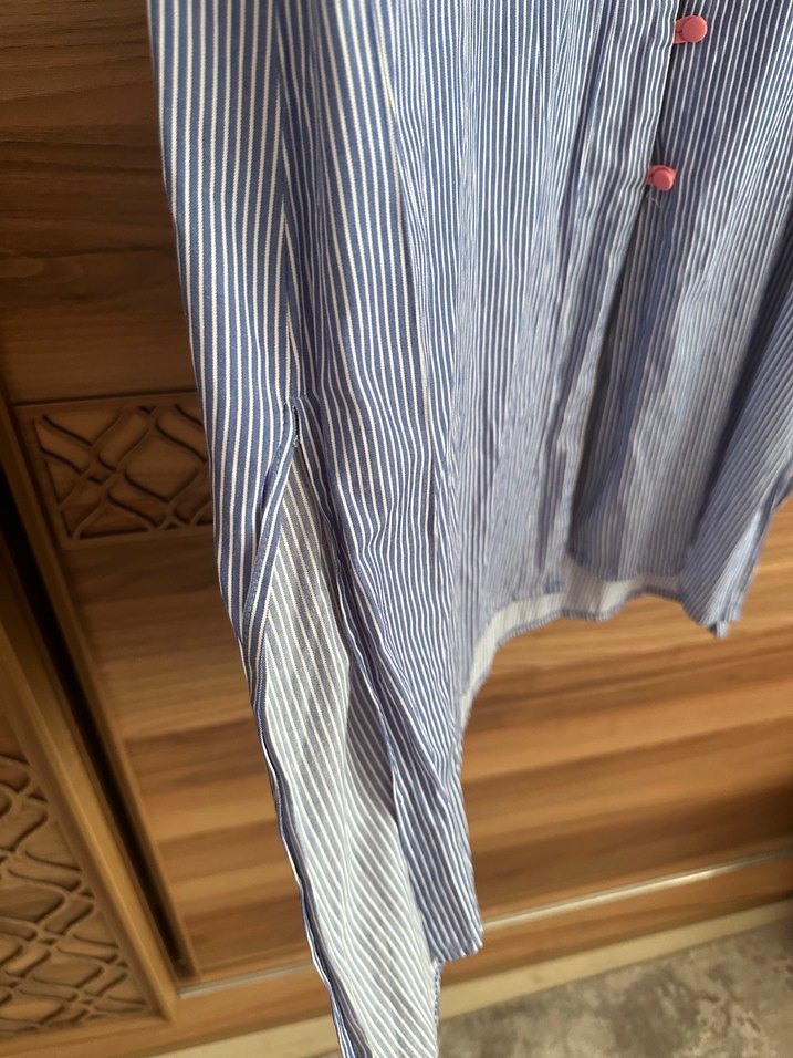 Ghisa Püsküllü Nakışlı Gri Bohem Uzun gömlek - Görsel 3