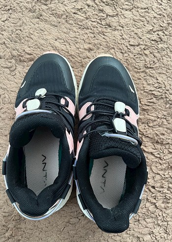 Siyah-Pembe lastik Bağcıklı çocuk Spor Ayakkabı - Görsel 3