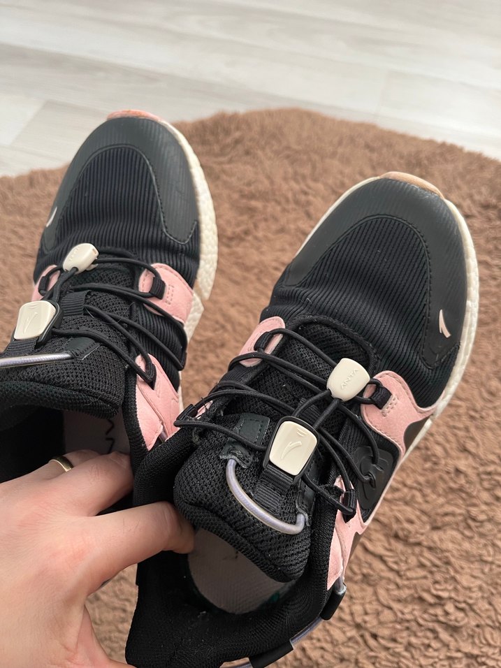 Siyah-Pembe lastik Bağcıklı çocuk Spor Ayakkabı - Görsel 5