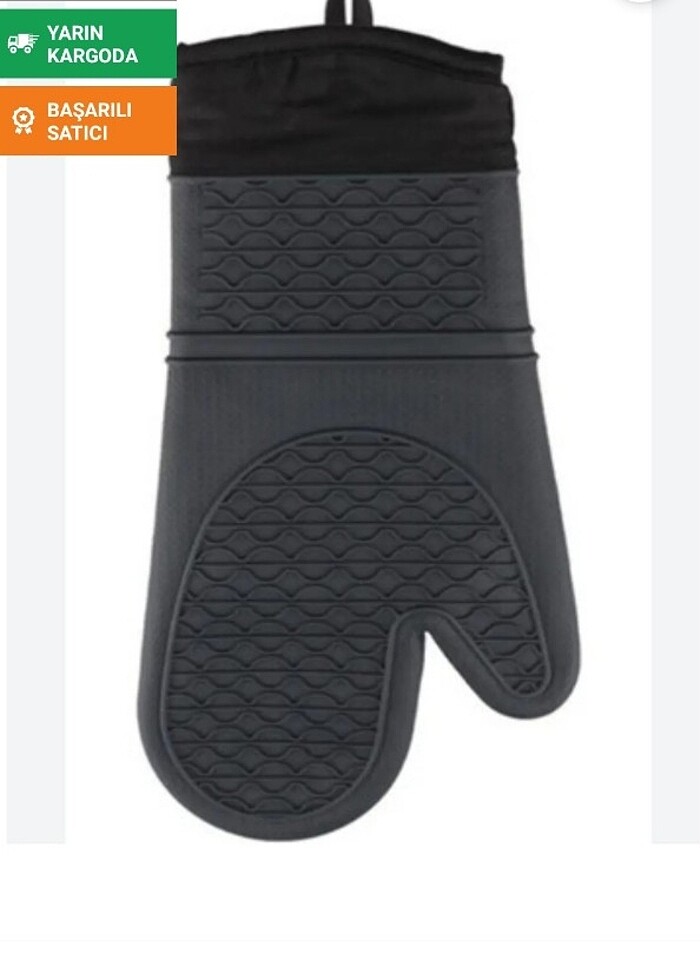 Yalıtımlı Kalınlaştırılmış Silikonlu Isıya Dayanıklı Fırın Eldiv - Görsel 2