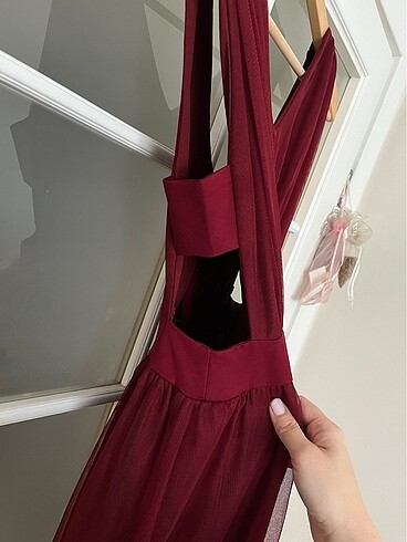 m Beden Bordo elbise
