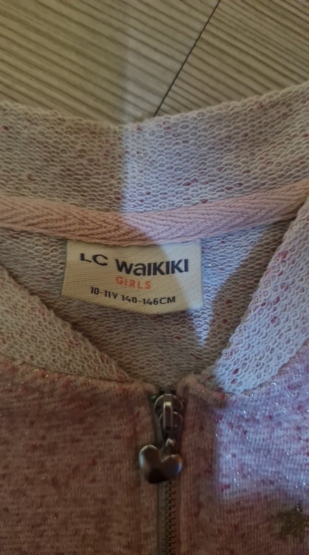 Kız Çocuk Pembe Fermuarlı Yelek - Görsel 2