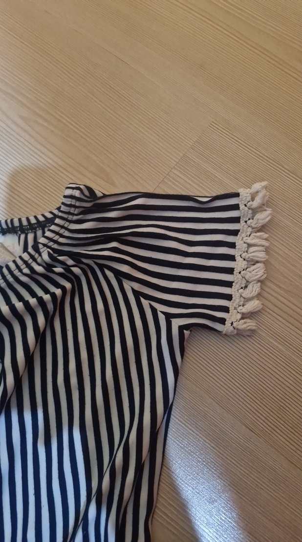 Bohem Çizgili Uzun Elbise - Görsel 3