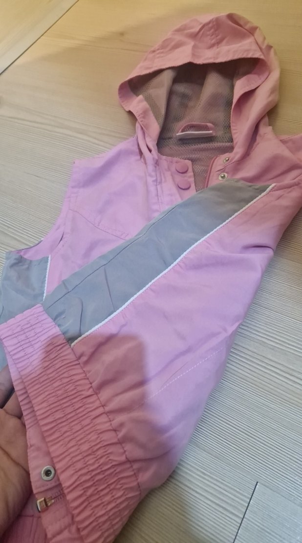Kız Çocuk Kapüşonlu Düğmeli Pembe Yelek takımı - Görsel 3