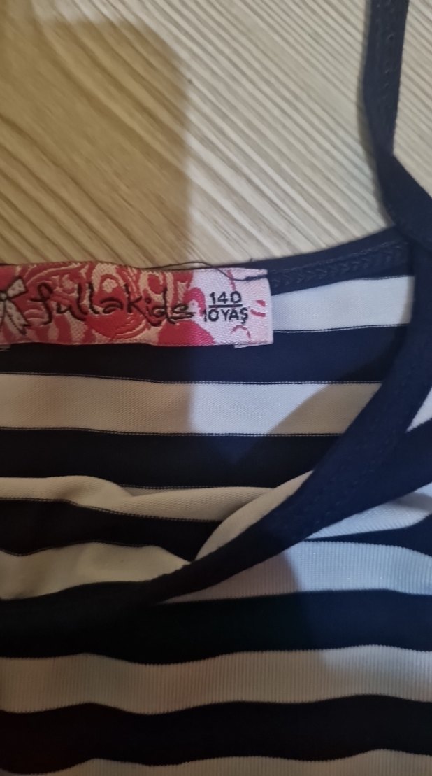 Çizgili Uzun Askılı  Elbise - Görsel 3