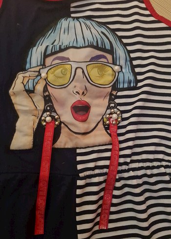 Kız Çocuk Çok Renkli İp Askılı Tulum - Görsel 2