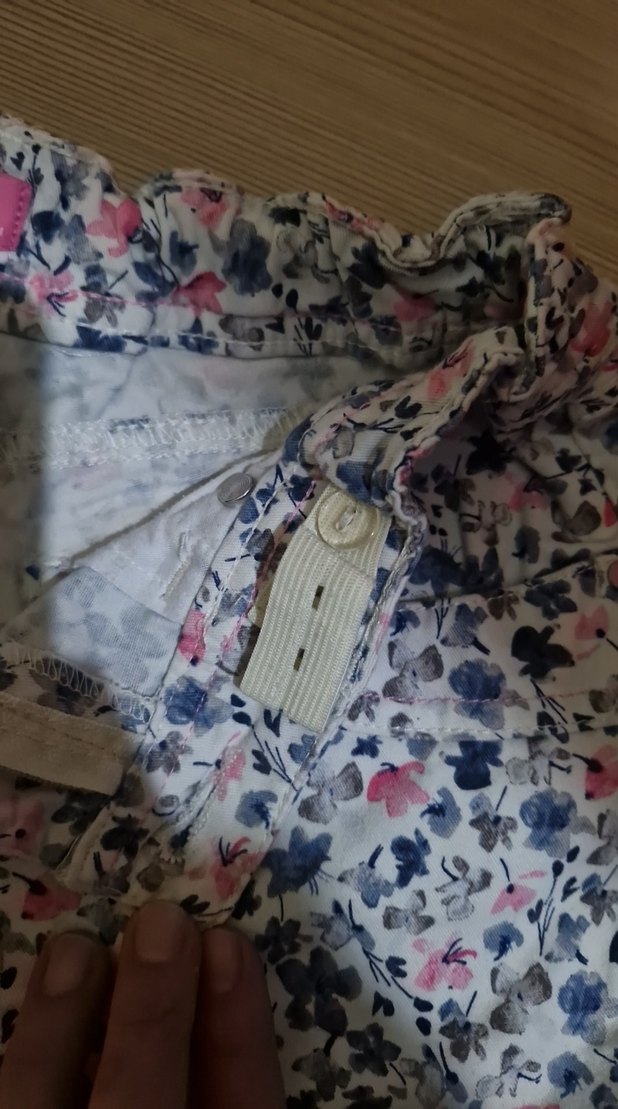 Çiçek Desenli Gri Bol Kesim Kız Pantolon - Görsel 3