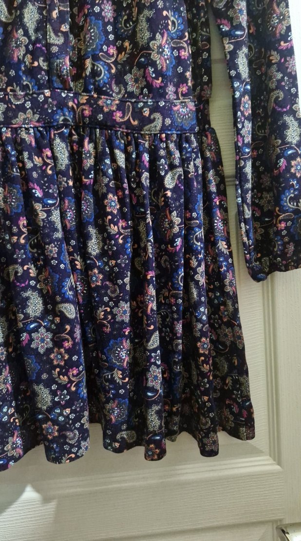 Püsküllü Bohem Mor Kız Çocuk Elbisesi - Görsel 2