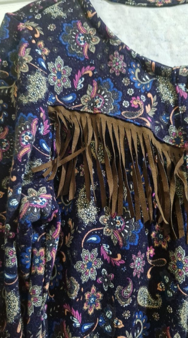 Püsküllü Bohem Mor Kız Çocuk Elbisesi - Görsel 3