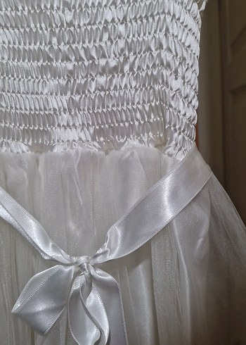 Beyaz Dantelli Çocuk Abiye Elbise - Görsel 3