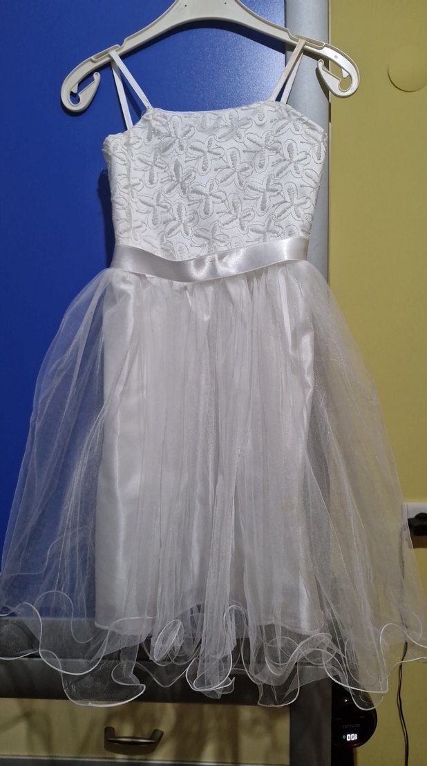 Beyaz Dantelli Çocuk Abiye Elbise - Görsel 2