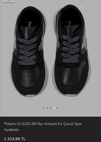 Mor Bağcıklı Kız cocuk Spor Ayakkabı - Görsel 5