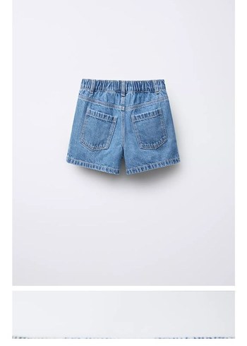 Zara kalp Düğmeli Mavi çocuk Denim şort etek zara