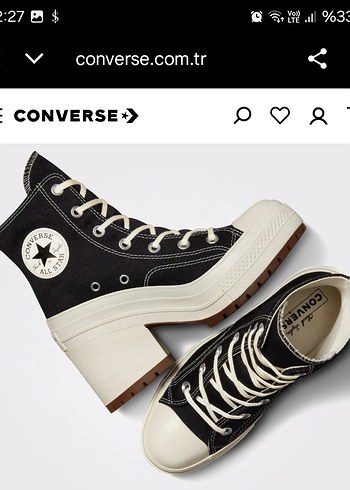 37,5 Beden siyah Renk Converse Siyah Kadın Topuklu Spor Ayakkabı