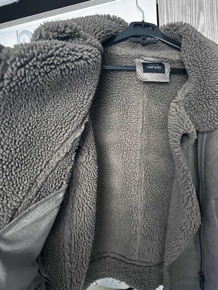 DeFacto Kahverengi Kürklü Deri Kadın Ceket - Görsel 3