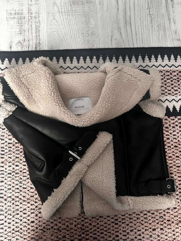 Berskha Kürklü Deri Kadın Mini Yelek - Görsel 3