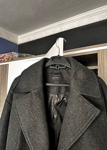 DeFacto Koyu Gri Uzun Kadın Kaban - Görsel 2