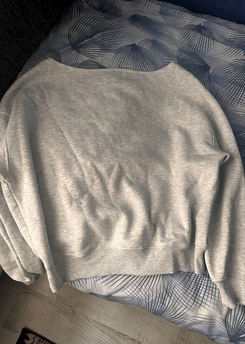 Gri Yıldız Detaylı Kadın Sweatshirt - Görsel 3